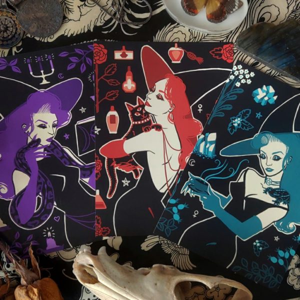 Vintage Witches 5x7 Print Set
